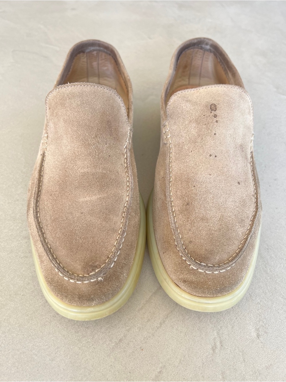SUITSUPPLY‎ Italian Calf Suede Slip-on Loafers, Sand, 41